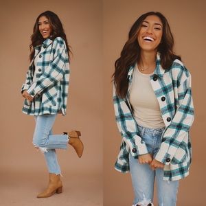 teal plaid shacket